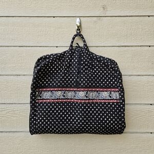 Vera Bradley quilted cotton hanging garment bag black and red medallion print